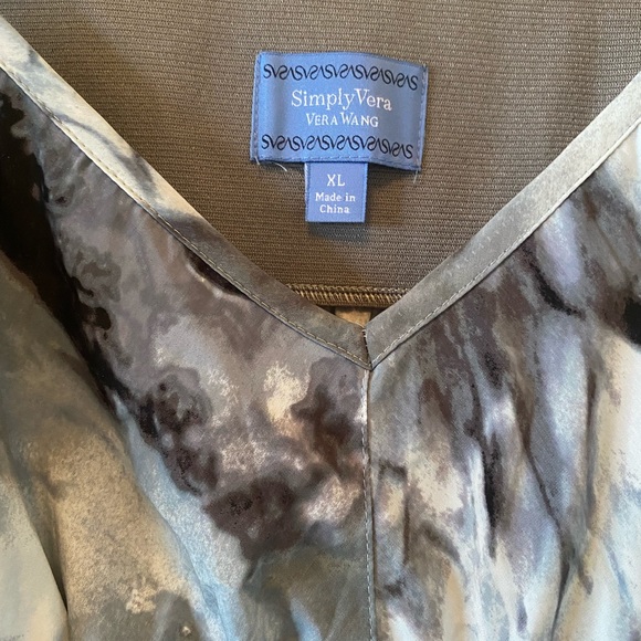 Vera wang spaghetti string and satin asymmertrical band at bottom - Picture 4 of 6